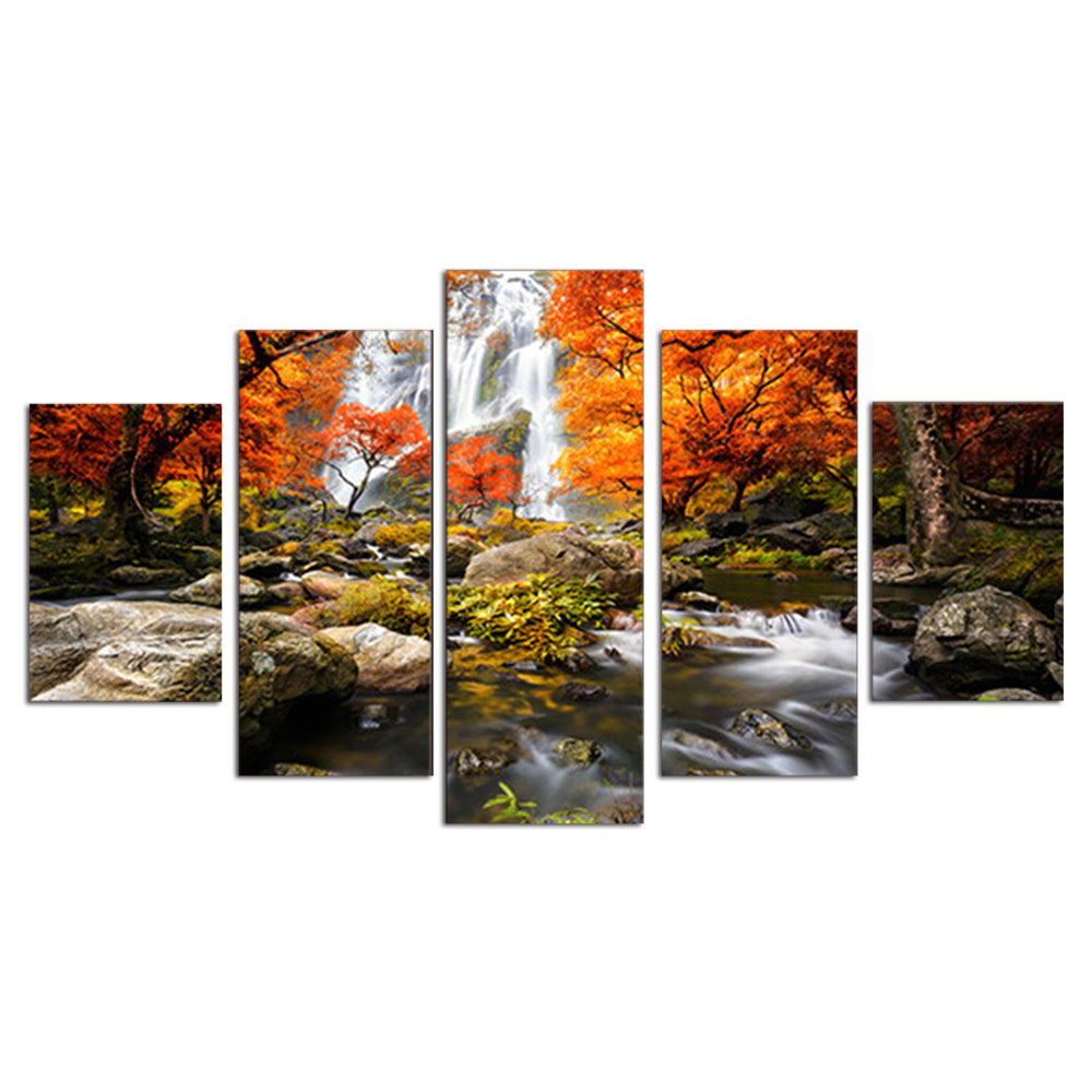 HD-Autumn-Forest-5-Piece-Canvas-Art-for-Sale