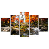 HD Autumn Forest 5 Piece Canvas Art for Sale