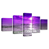 Purple Sea Best 5 pieces Canvas Wall Art