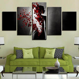Women-With-Red-Roses-5-Pieces-Canvas-Wall-Art