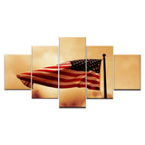 5 Panel American Flag Wall Art Canvas