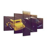 5-Panel-Black-and-Yellow-Car-Wall-Art