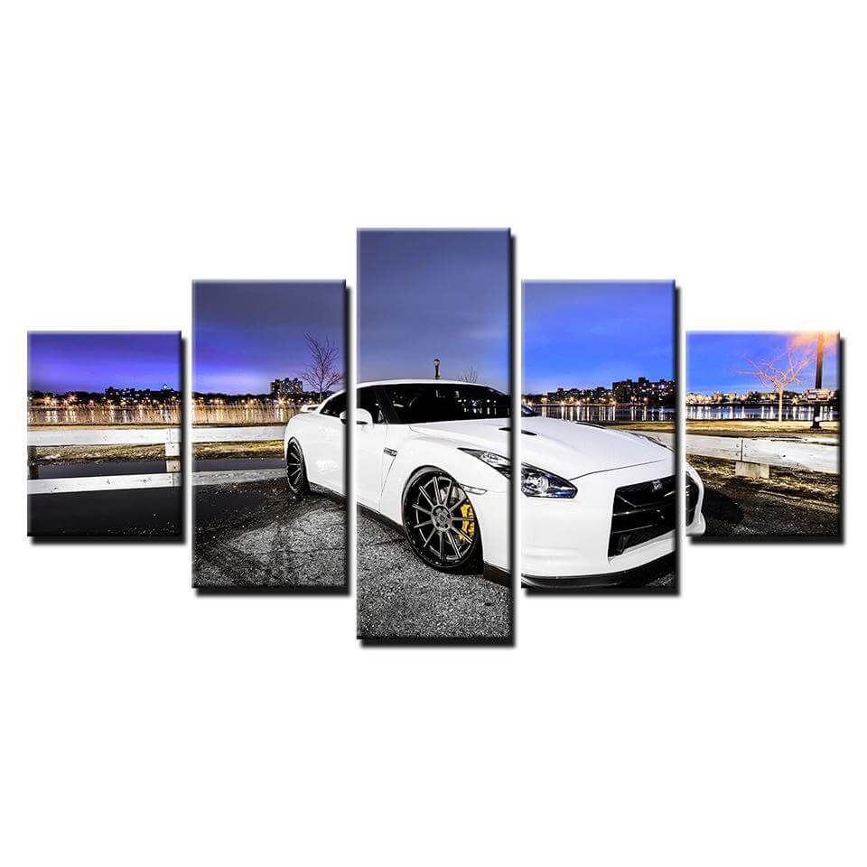 HD-Prints-White-Luxury-Sports-Car-Canvas-Paintings