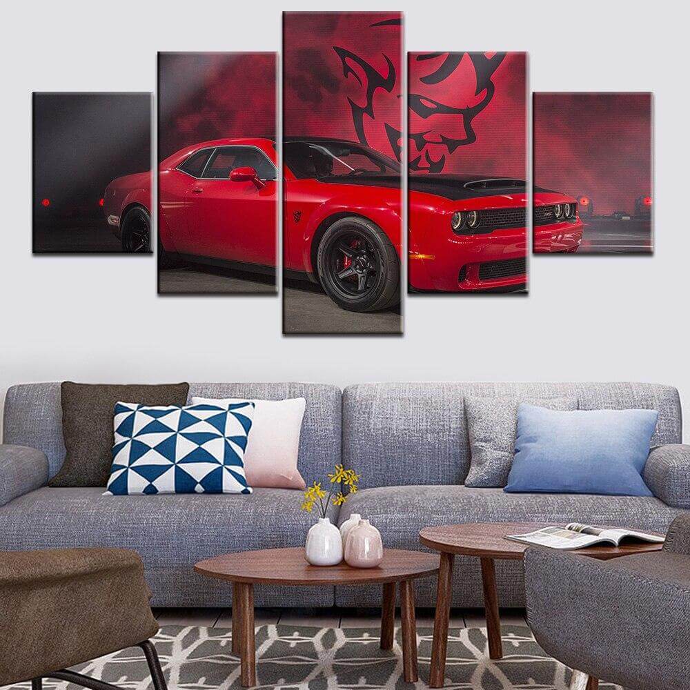 Red Sports Car Office Wall Decor