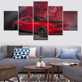 Red Sports Car Office Wall Decor