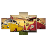 Retro Bus 5 panel canvas wall art