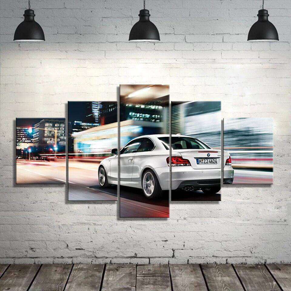 Faster White I35 Car Oversized framed wall art