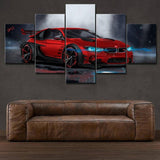 M4 Red Sport Car Big Art Canvas
