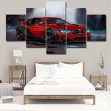 M4 Red Sport Car Big Art Canvas