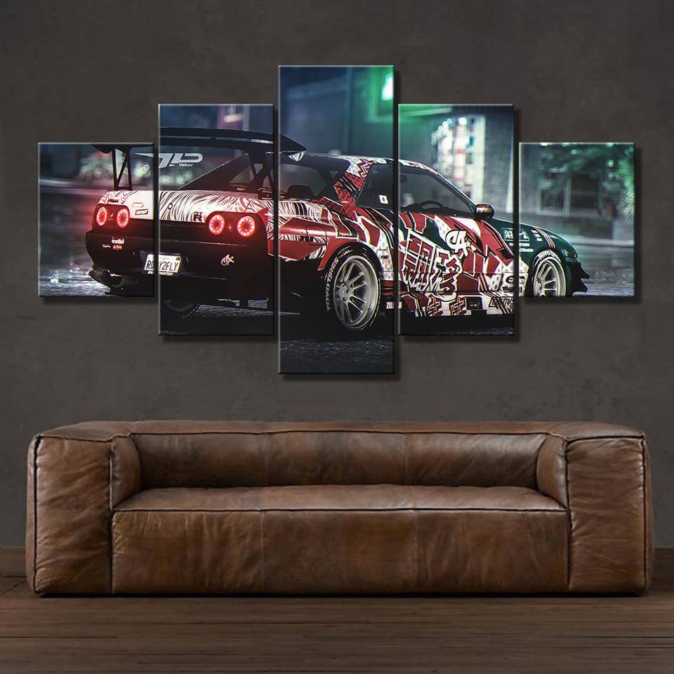 Red-Nissan-GTR-Supercar-Bedroom-Canvas-Art
