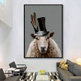 HD Printed Lady Owl, General Rabbit and Lady Sheep Canvas Printings