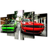HD-Printed-Green-Red-Cars-Modern-Wall-Art-for-Living-Room