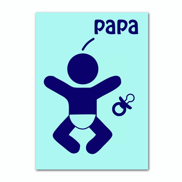 Ready to Hang Baby Room and Papa Small Canvas Prints