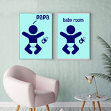 Ready to Hang Baby Room and Papa Small Canvas Prints