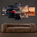 5-Panel-E46-Sports-Car-canvas-art-black-and-white