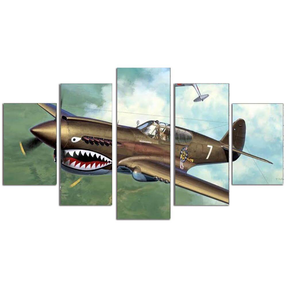 Shark-Aircraft-5-Piece-Wall-Mirror-Set