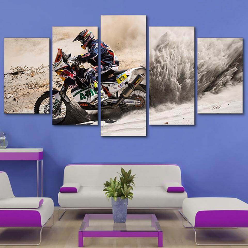 5-Panel-Motocross-HD-Wall-Art-Frames-For-Living-Room