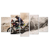 5-Panel-Motocross-HD-Wall-Art-Frames-For-Living-Room