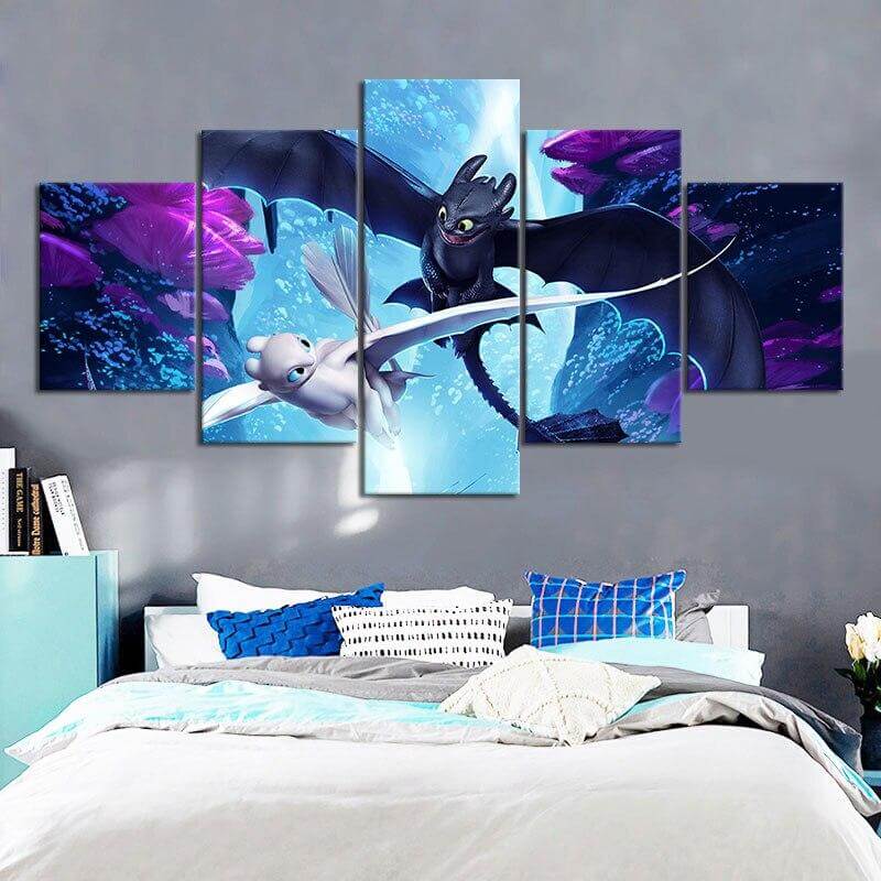 How-To-Train-Your-Dragon-5-Piece-Canvas-Art-for-Bedroom