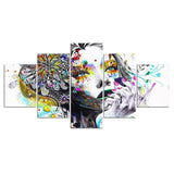 HD 5 Pieces Abstract Flower Girl Wall Art with 50% Discount