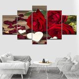 Beautiful-Red-Roses-5-Piece-Canvas-Art-for-Bedroom