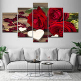 Beautiful-Red-Roses-5-Piece-Canvas-Art-for-Bedroom