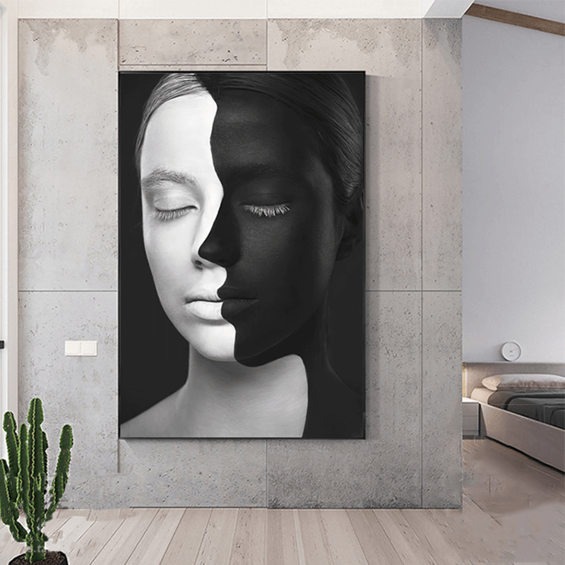 Black and White Modern Abstract Canvas Wall Art
