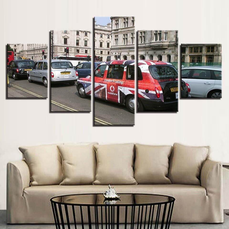 Cars on Street Large Wall Hanging