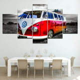 HD-Prints-5-Pieces-Retro-Bus-Cool-Canvas-Paintings