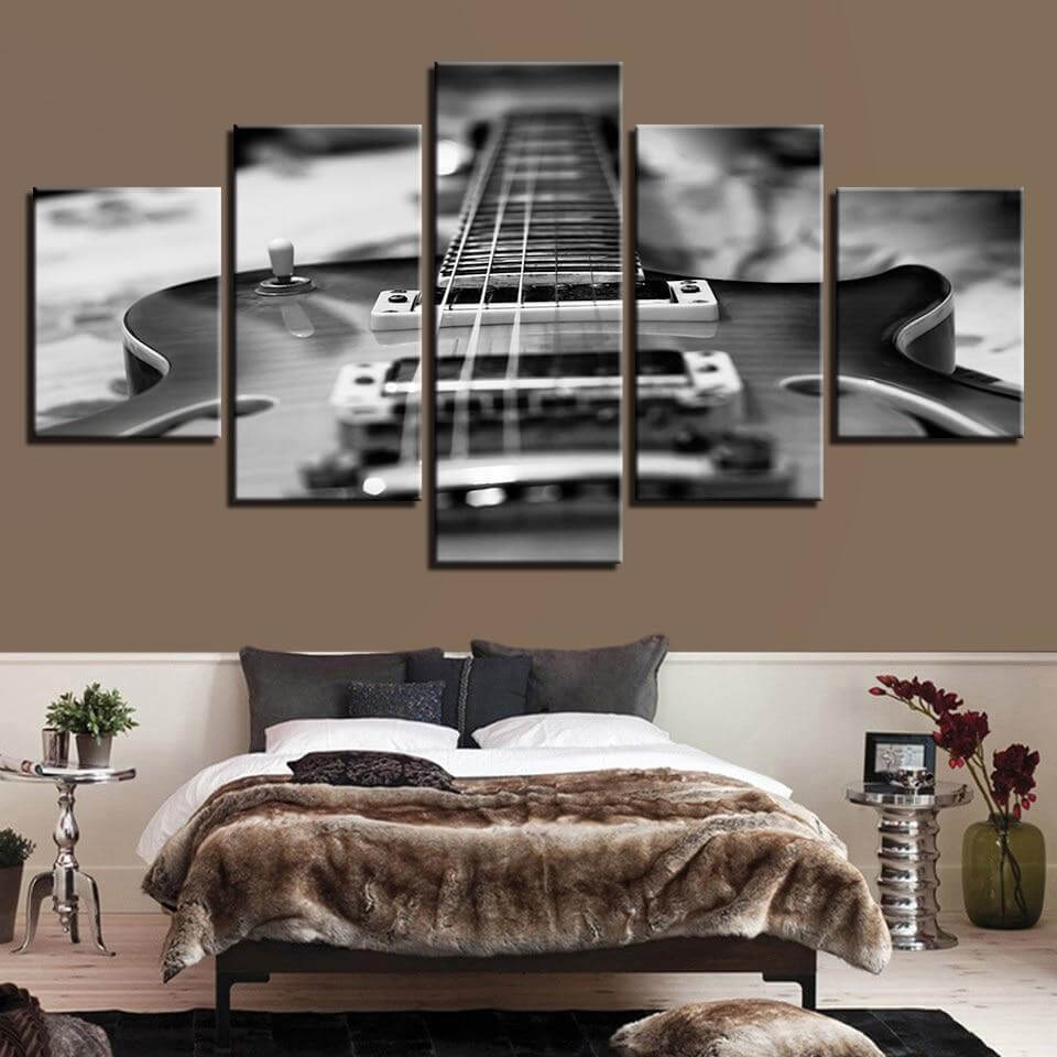 HD-Printed-Guitar-Black-and-White-Wall-Art-Framed