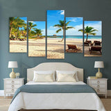 Sunshine-Beach-and-Coconut-Cool-5-Piece-Canvas-Art