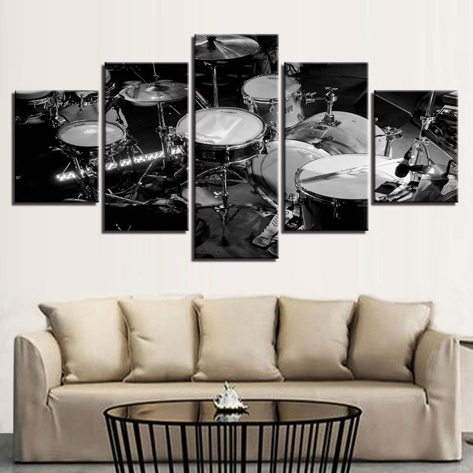 Drums-Black-and-White-Art-Drawings