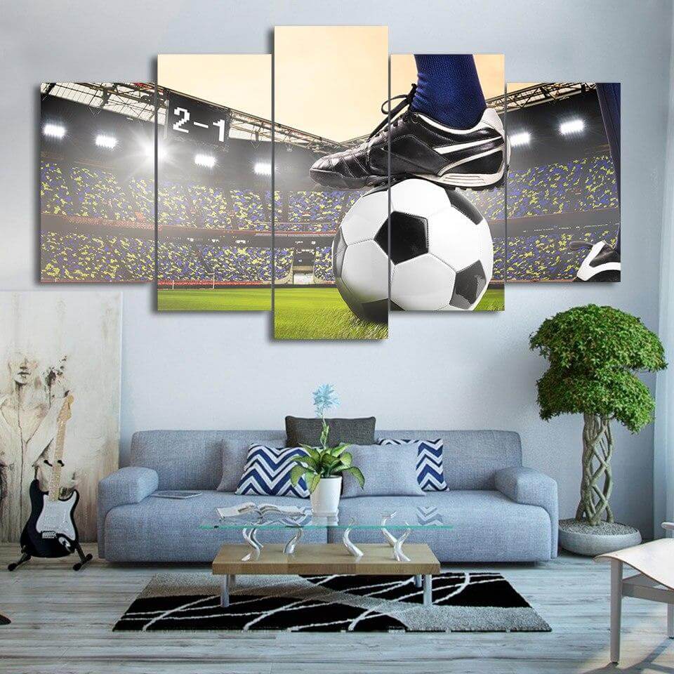 Soccer-Match-5-Piece-Canvas-Art