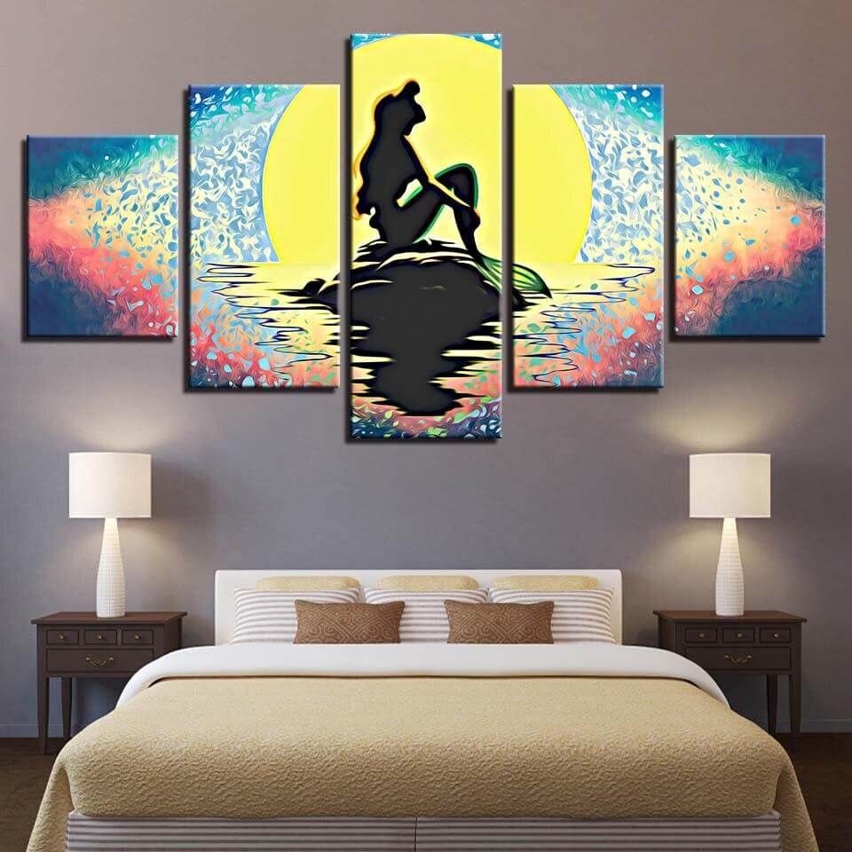 Watercolor-Moonlight-Mermaid-Ready-to-Hang-Home-Decor