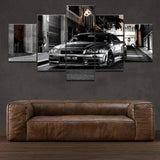 5 Piece HD Print Nissan Skyline Gtr Car Framed Canvas Art