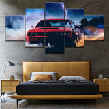 Dodge-Challenger-Devil-5-panel-canvas-wall-art