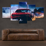 Dodge-Challenger-Devil-5-panel-canvas-wall-art