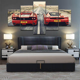5-Panels-Red-Car-gather-canvas-wall-art
