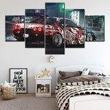 Red-Nissan-GTR-Supercar-Bedroom-Canvas-Art