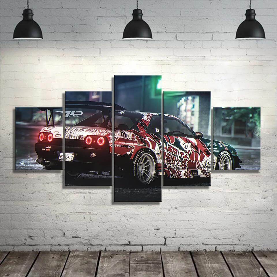 Red-Nissan-GTR-Supercar-Bedroom-Canvas-Art