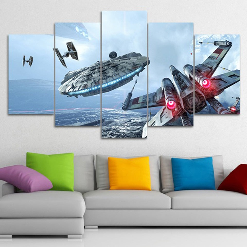 Millennium-Falcon-War-Stars-5-Piece-Canvas-Paintings