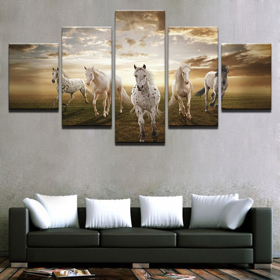 Running-Steed-5-Piece-Canvas-Paintings