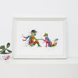 The-Little-Prince-and-Fox-Watercolor-Home-Wall-Decor-For-Kids-Room