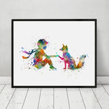 The-Little-Prince-and-Fox-Watercolor-Home-Wall-Decor-For-Kids-Room