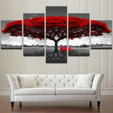 HD-Printed-5-Panel-Red-Tree-Wall-Canvas-Set
