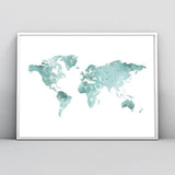 Watercolor World Map Home Decor