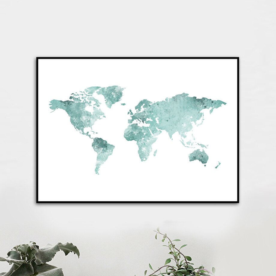 Watercolor-World-Map-Home-Decor