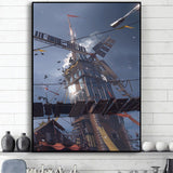 Windmill-Small-House-Landscape-Home-Decor-For-Living-Room