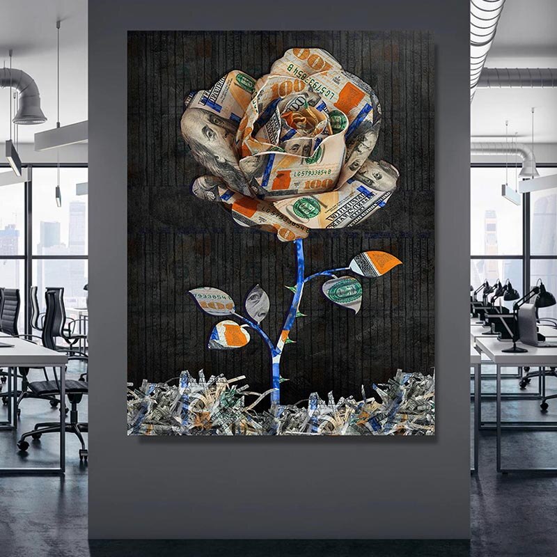 Money-Flowers-HD-Home-Decor-Wall-Art