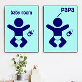 Ready to Hang Baby Room and Papa Small Canvas Prints